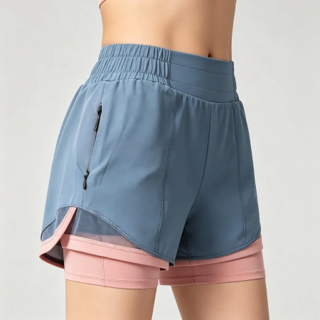 New European and American sports shorts for women to prevent exposure, two pairs of running, casual, quick-drying, breathable yoga and fitness hot pants for summer New European and American sports shorts for women to prevent exposure, two pairs of running, casual, quick-drying, breathable yoga and fitness hot pants for summer